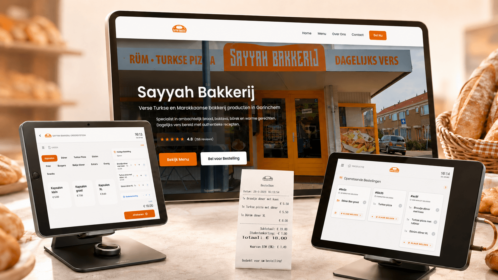 Website en ordersysteem voor Sayyah Bakkerij